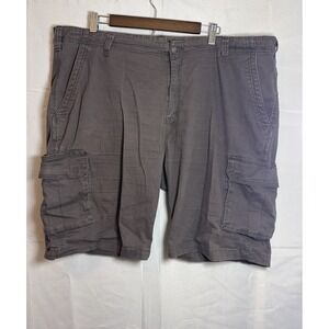 Berne Men's Cargo Shorts Gray Flat Front Pockets Cotton Blend Relaxed Gorpcore